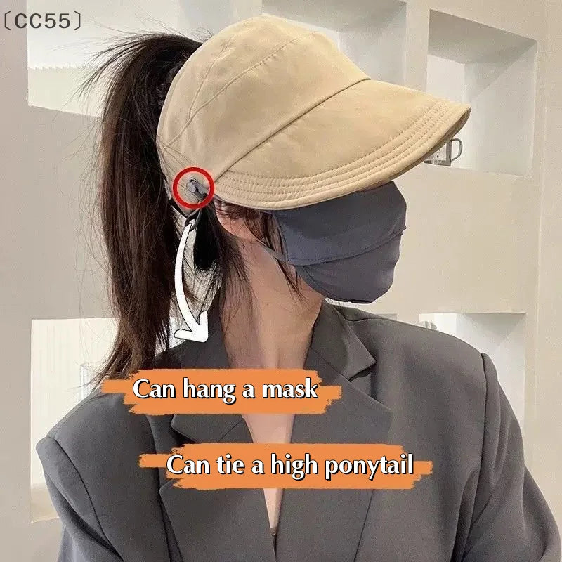 Women's UPF50+ Quick Dry Hollow Top Outdoor Sun Visor Hat Sun Visor Hat Qst