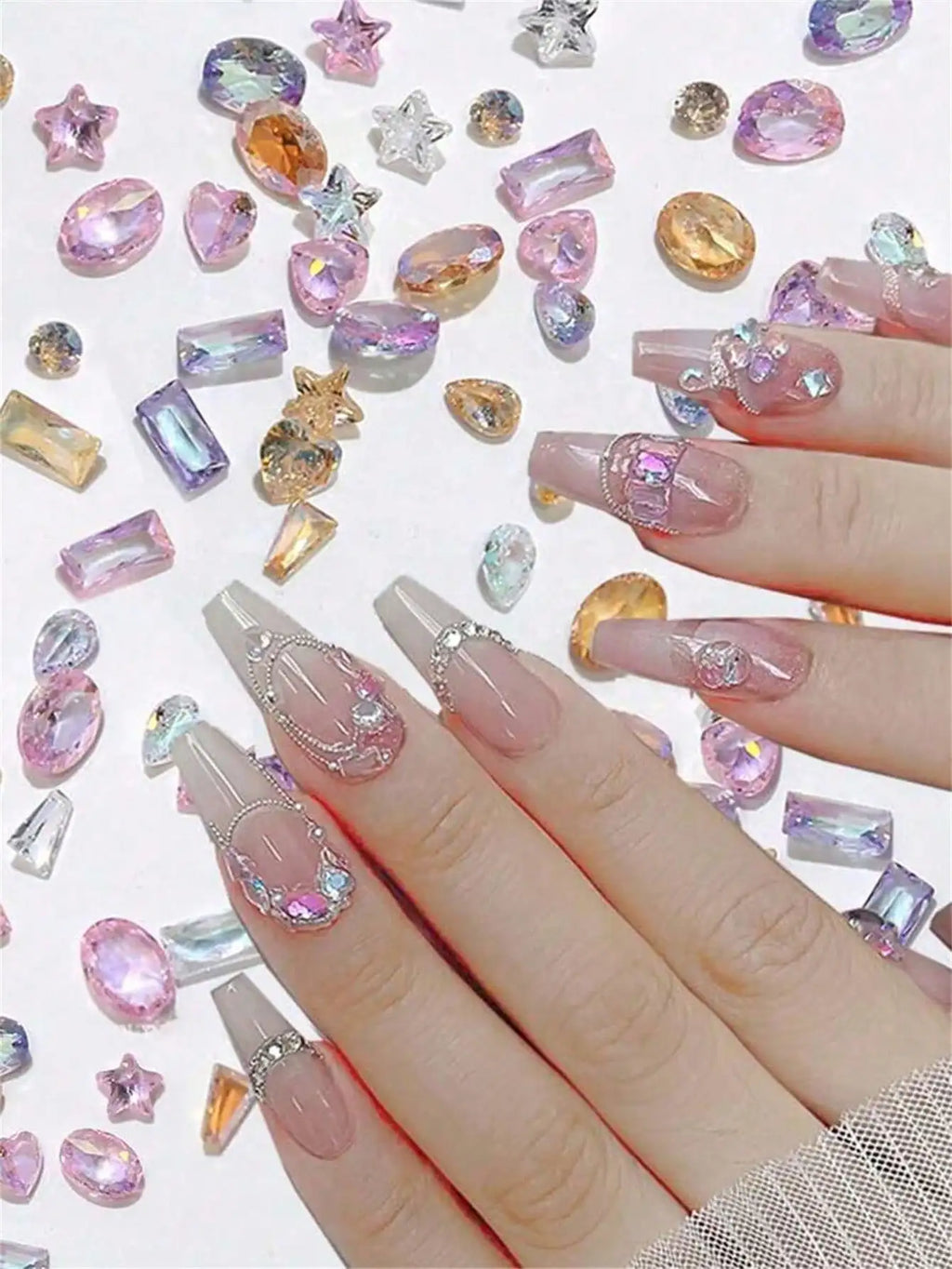 Colorful Zirconia Mini Nail Rhinestones 3D Charms – 50/100pc Nail Art Rhinestones Qme