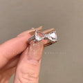 Pink Bowknot Ring – Exquisite Metal Bow Jewelry with Zircon Fashion Ring Qme resizable bai