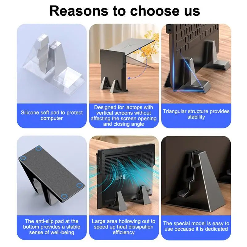 Adjustable Vertical Laptop Stand & Desk Organizer | Qme Vertical Laptop Stand Qme