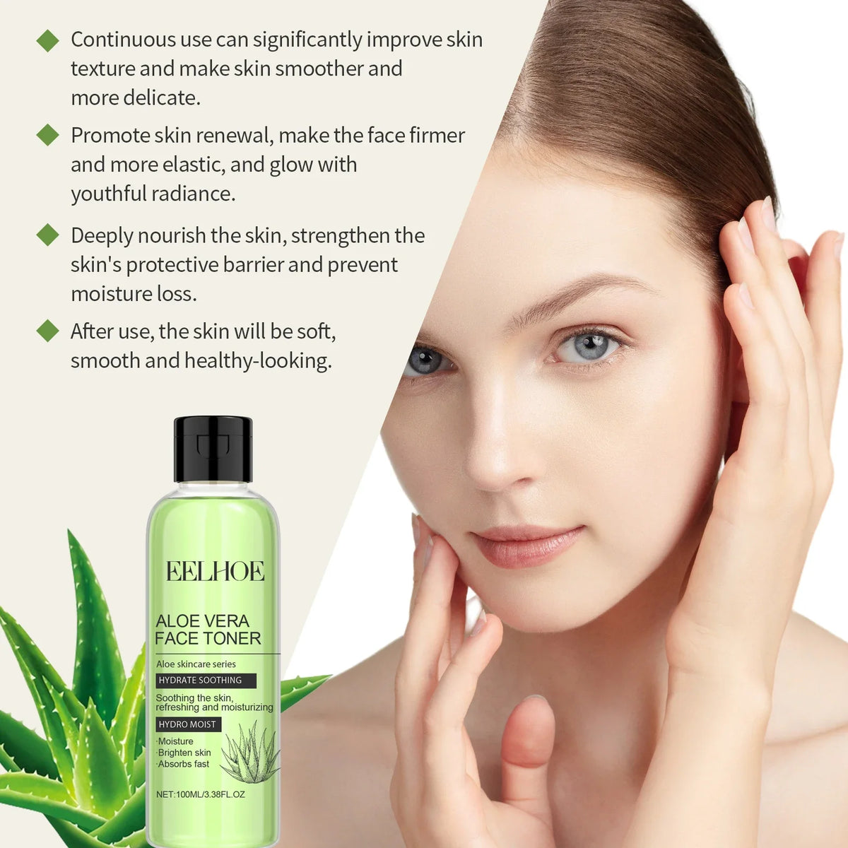Aloe Vera Facial Toner – Hydrating Oil Control Tonic 100ml Facial Toner Qme