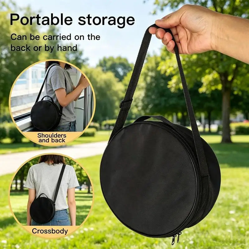 Oxford Cloth Round Crossbody Bag – Multipurpose Organizer Pouch Round Crossbody Bag Qme