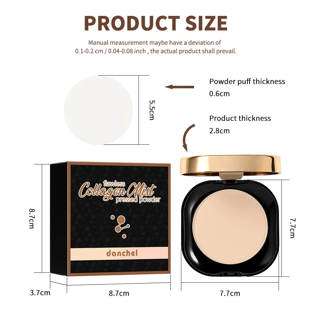 Collagen Dual-Layer Compact Powder – Oil Control Setting Makeup Compact Setting Powder Qst
