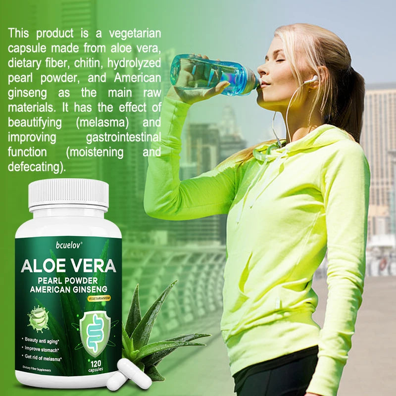 Aloe Vera Pearl Powder Capsules – Organic, Vegan, Non-GMO Herbal Supplement Qst