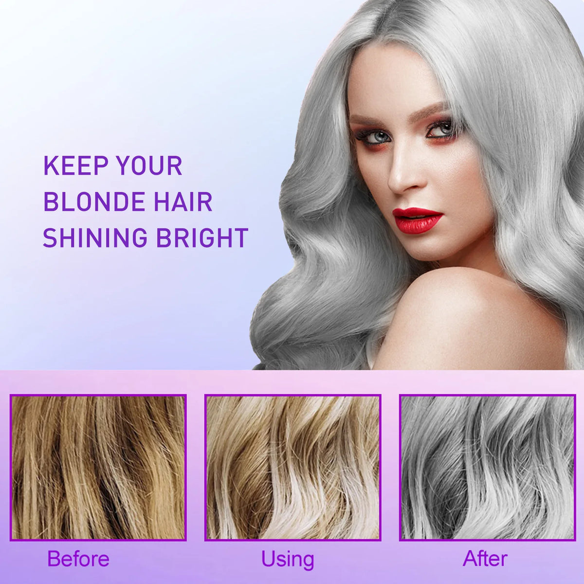 EELHOE Purple Shampoo – Tone Blonde & Bleached Hair 30ml Purple Toning Shampoo Qst