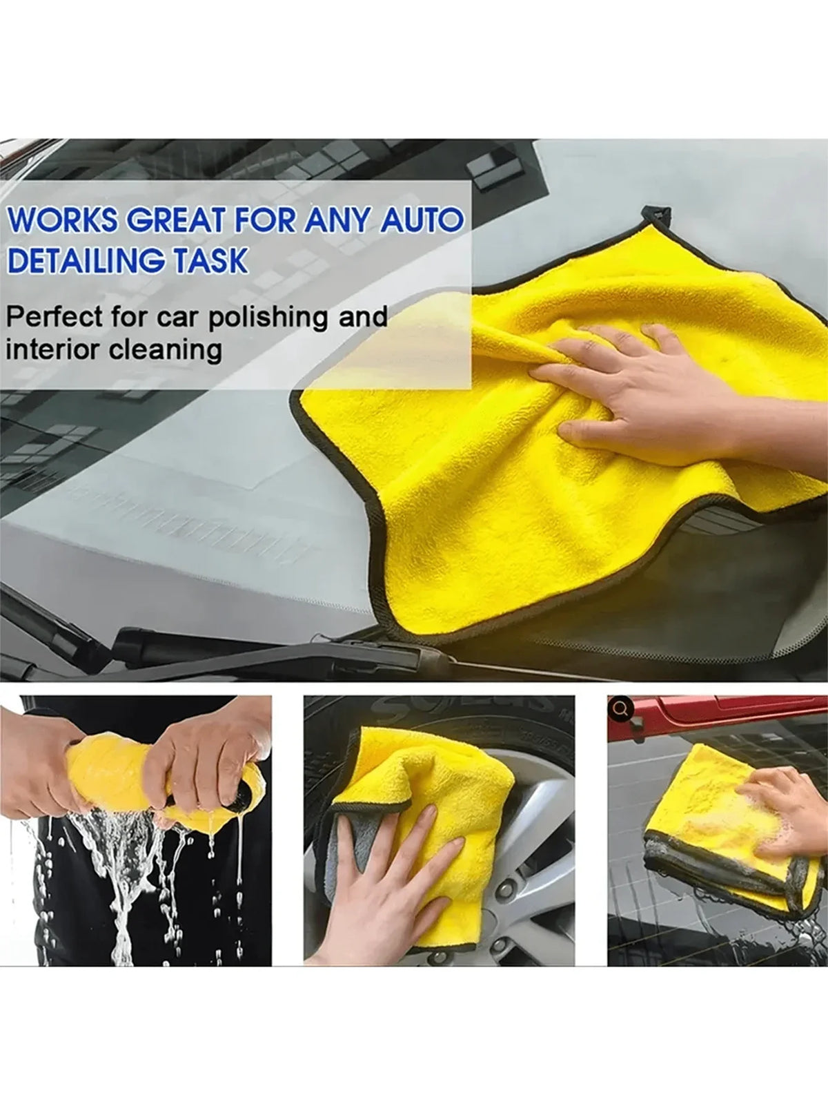 5-Pack Coral Fleece Car Wash Towels 30x30cm – Thickened Car Wash Towels Qme