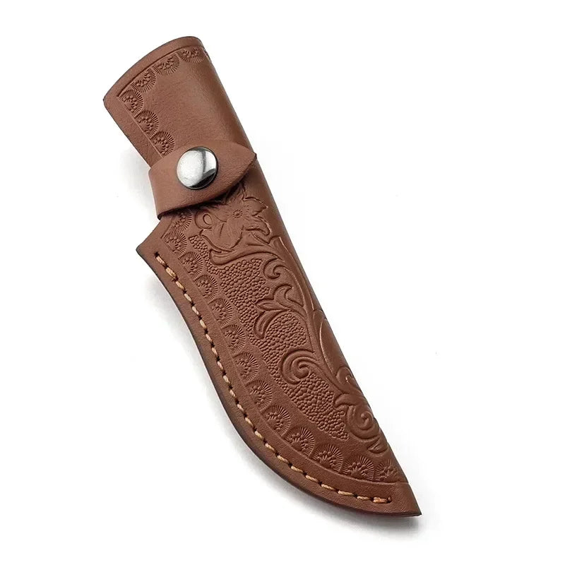 Swayboo Cowhide Leather Fixed Blade Knife Sheath | Outdoor Carry Leather Knife Sheath Qst Brown
