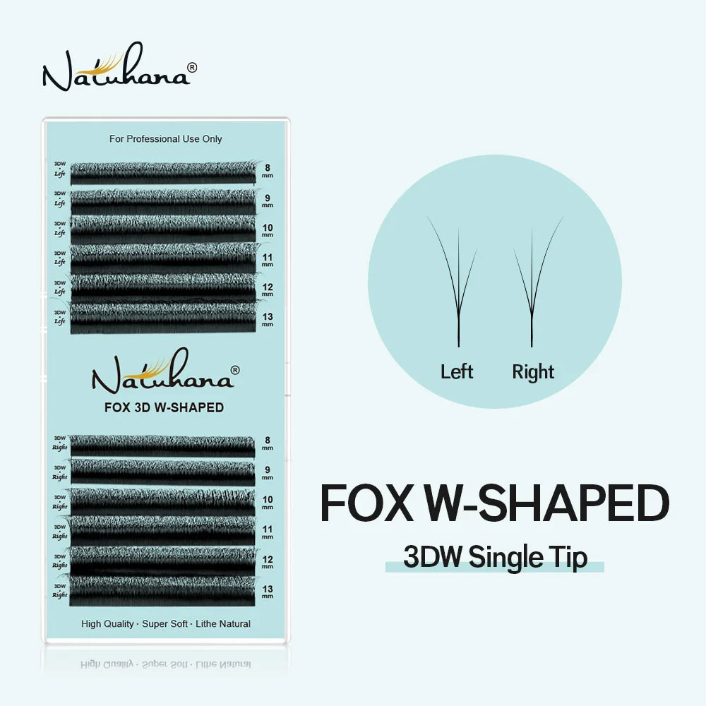 Fox Eye W-Shaped 3D 4D 5D Volume Eyelash Extensions | NATUAHANA False Eyelash Extensions Qme