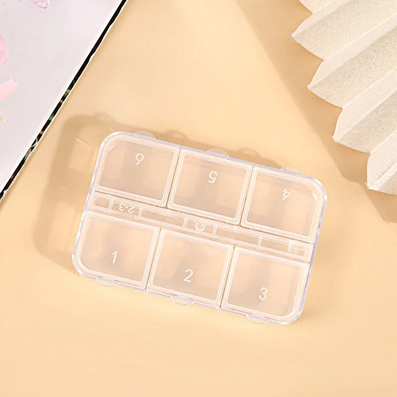 6-Grid Transparent Plastic Organizer Box | Craft & Jewelry Storage Plastic Storage Box Qme