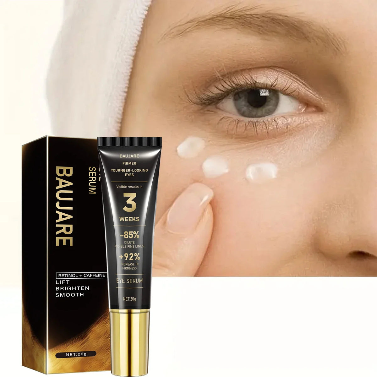 Retinol Caffeine Eye Serum – Lifts, Brightens & Smooths Eye Serum Qme