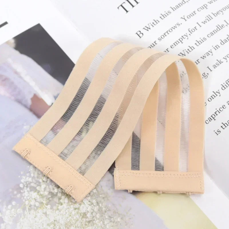 Women's Elastic Bra Extender 3-Hook Non-Slip Invisible Buckle Bra Extender Qme A3 one size