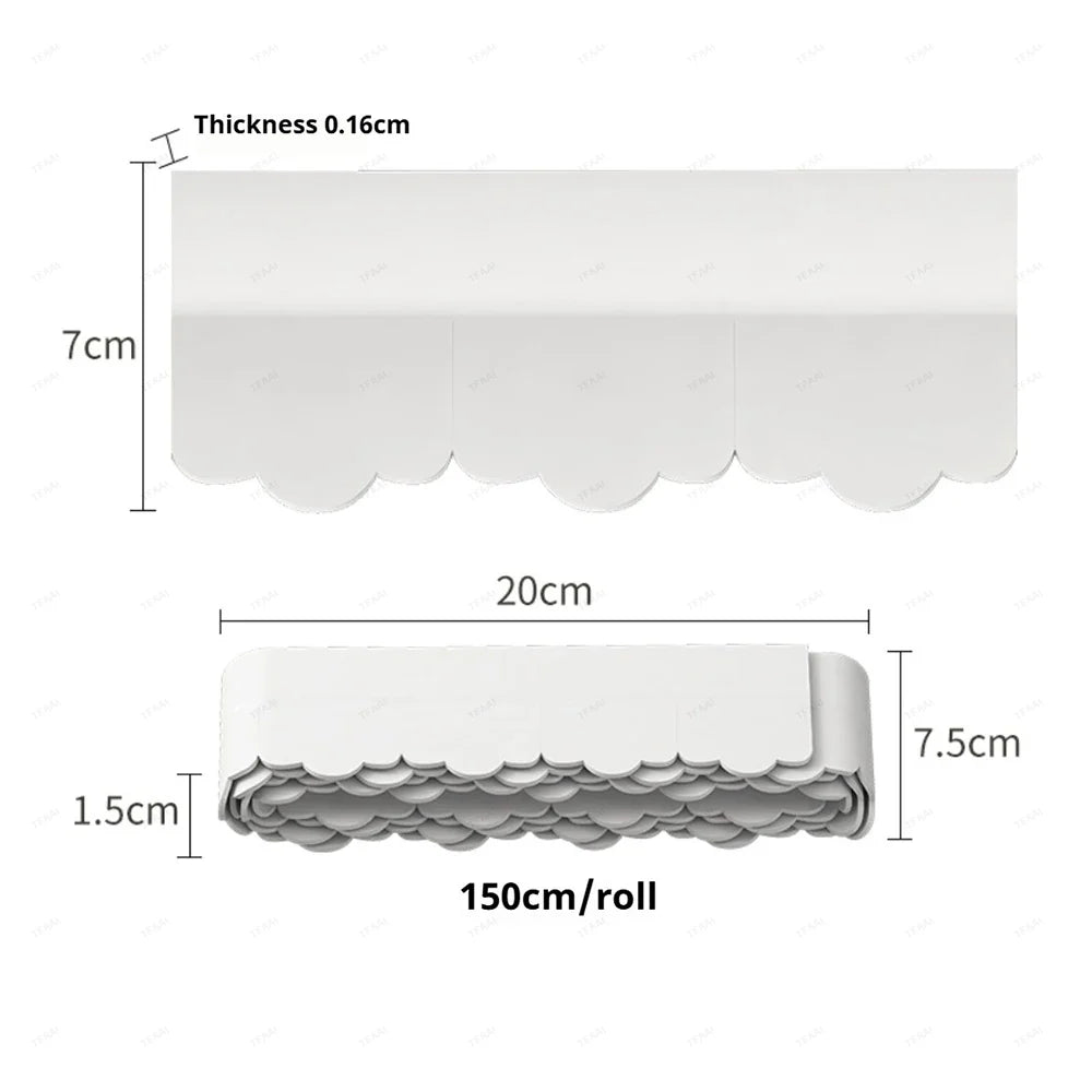 Self-Adhesive Waterproof Bathroom Sealing Tape 1.5m PVC Caulk Strip Waterproof Sealing Tape Qme