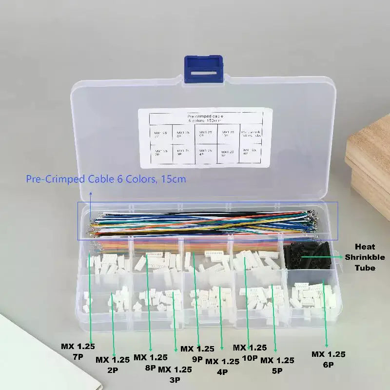 1.25mm Pitch Pre-Crimped Connector Socket Plug Wire Kit Pre-Crimped Connector Wire Qme