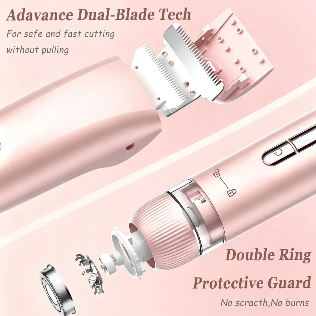 VIMYSHOW 2-in-1 Waterproof Bikini Trimmer & Body Shaver Bikini Trimmer Qst