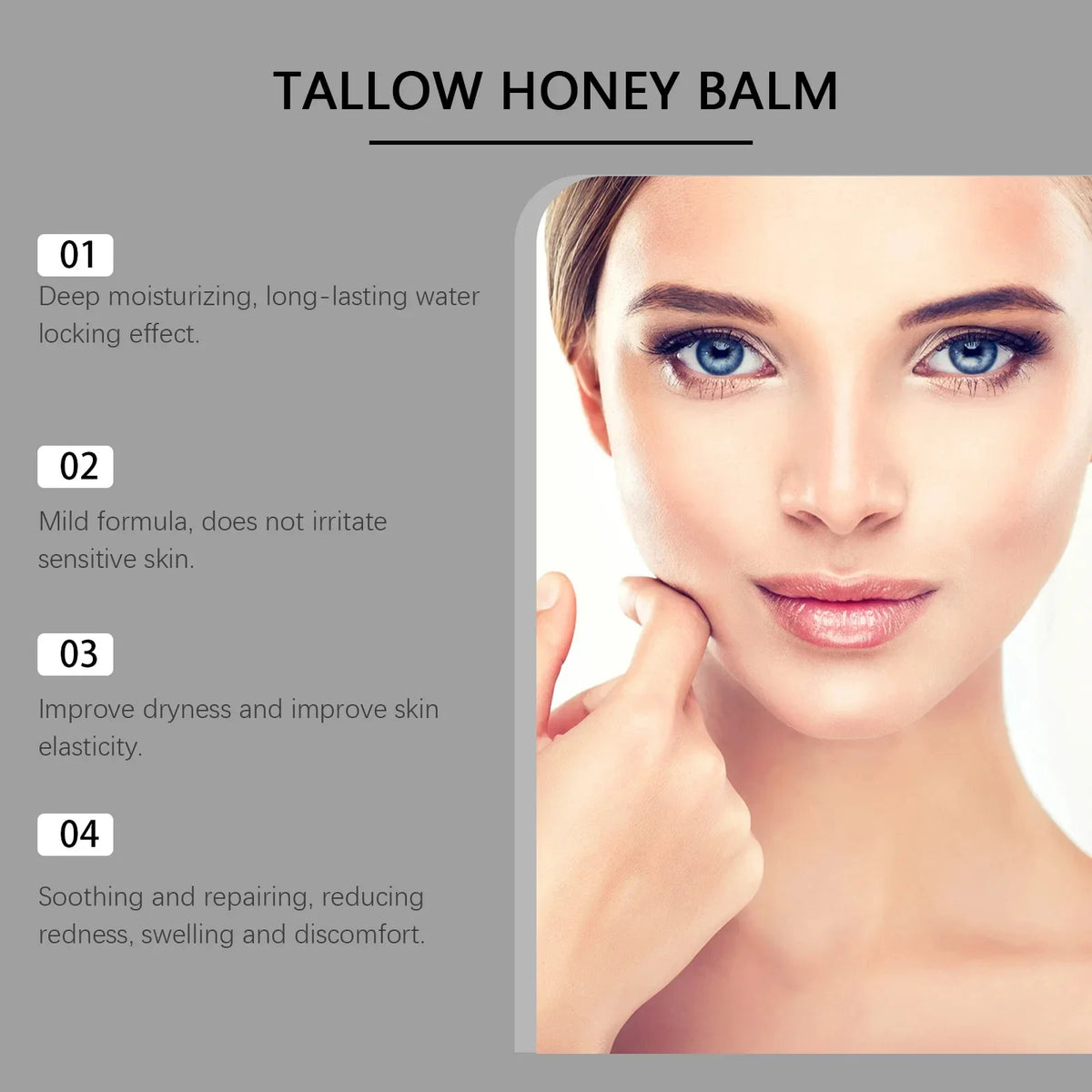 Organic Grass-Fed Beef Tallow & Honey Balm | Dry Skin Skin Nourishing Balm Qme