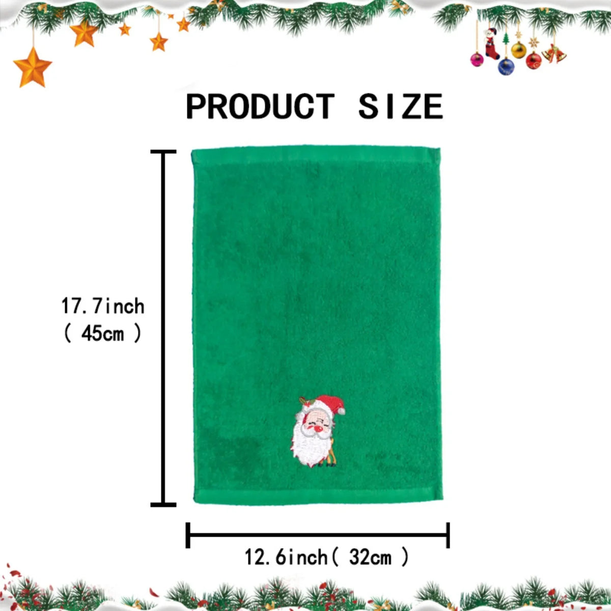 Christmas Embroidered Cartoon Face Towels – Soft & Absorbent Christmas Washcloth Towel Qme
