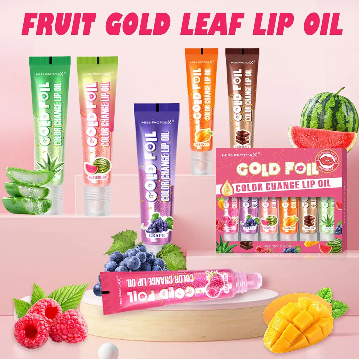 Shiny Lip Oil – Deep Moisturizing Foil Brightening Lip Color Lip Oil Gloss Qme