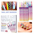 12-Piece 3D Nail Art Pen Set – DIY Drawing & Decoration Markers Nail Art Pen Set Qme 1 set