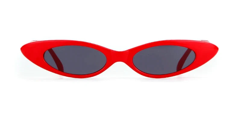 Skinny Narrow Cat Eye Sunglasses Women Vintage Retro Small Cat Eye Sunglasses Qme