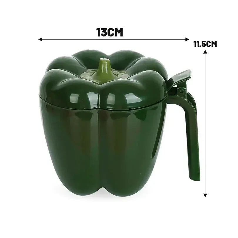 Chili-Shaped Seasoning Jar with Spoon | BBQ Spice Container Seasoning Spice Jar Qme 1set green