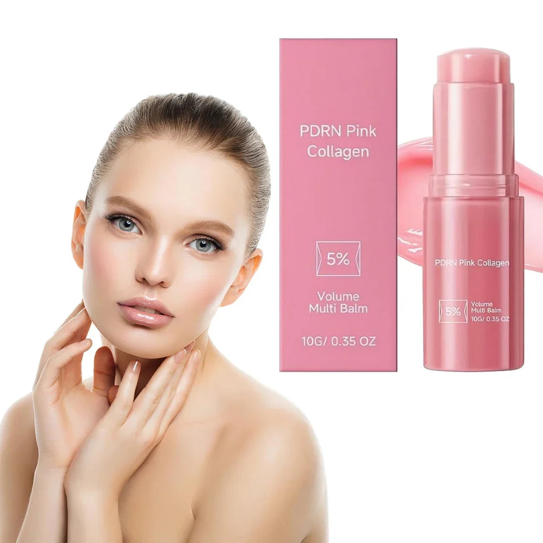 PDRN Pink Collagen Volume Multi Balm Stick | Plumping Skin Facial Balm Stick Qme