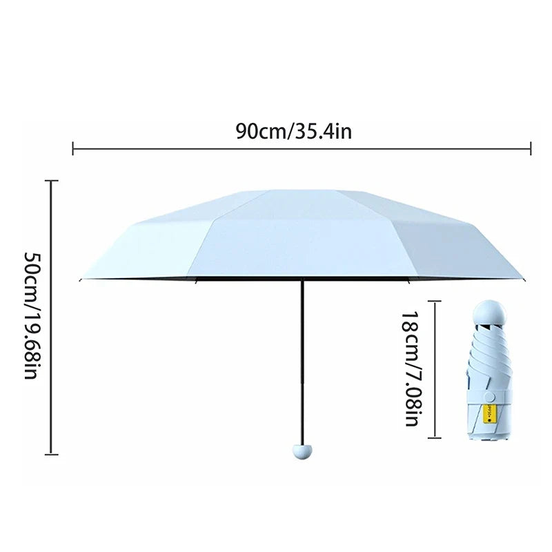 5-Fold Lightweight Compact Sunshade Umbrella – 7 Colours Compact Travel Umbrella Qme