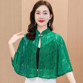 Women's Lace Shawl Cardigan – All-Season Poncho Cover-Up Lace Shawl Cardigan Qst Green