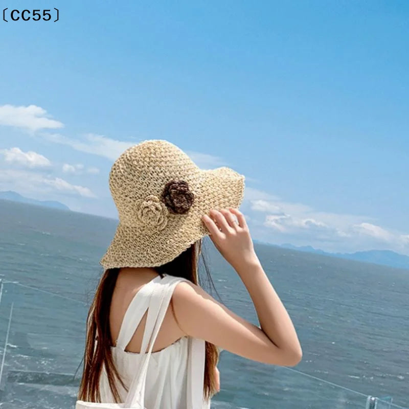 Women's Foldable Wide Brim Straw Sun Hat – UV Protection Straw Sun Hat Qst