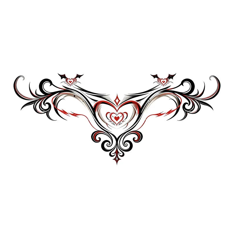 Love Heart Succubus Temporary Tattoo Sticker – Waterproof Temporary Tattoo Sticker Qme