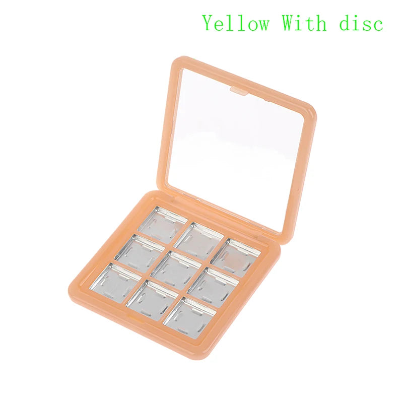 DIKALU 9-Grid Empty Eyeshadow Palette – DIY Makeup Storage Eyeshadow Palette Case Qst Yellow With disc