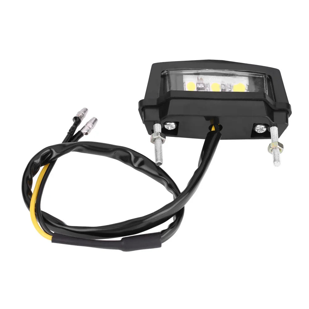 LED Motorcycle License Plate Light 12V Rear Tail Lamp – Black Motorcycle Tail Light Qme