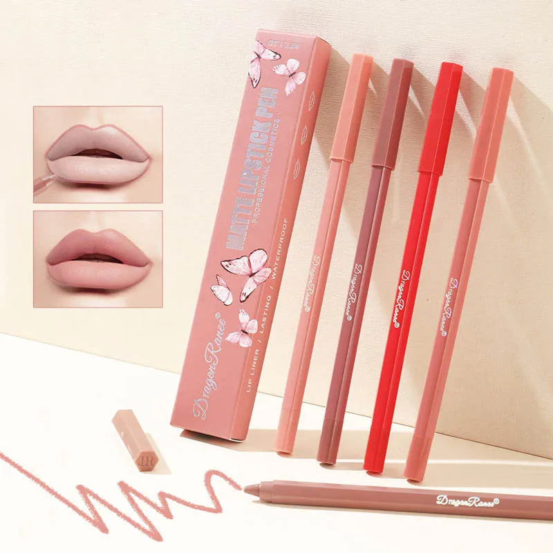 12-Color Waterproof Foaming Lipliner Soft Mist Lipstick Pen Lip Liner Pen Qme