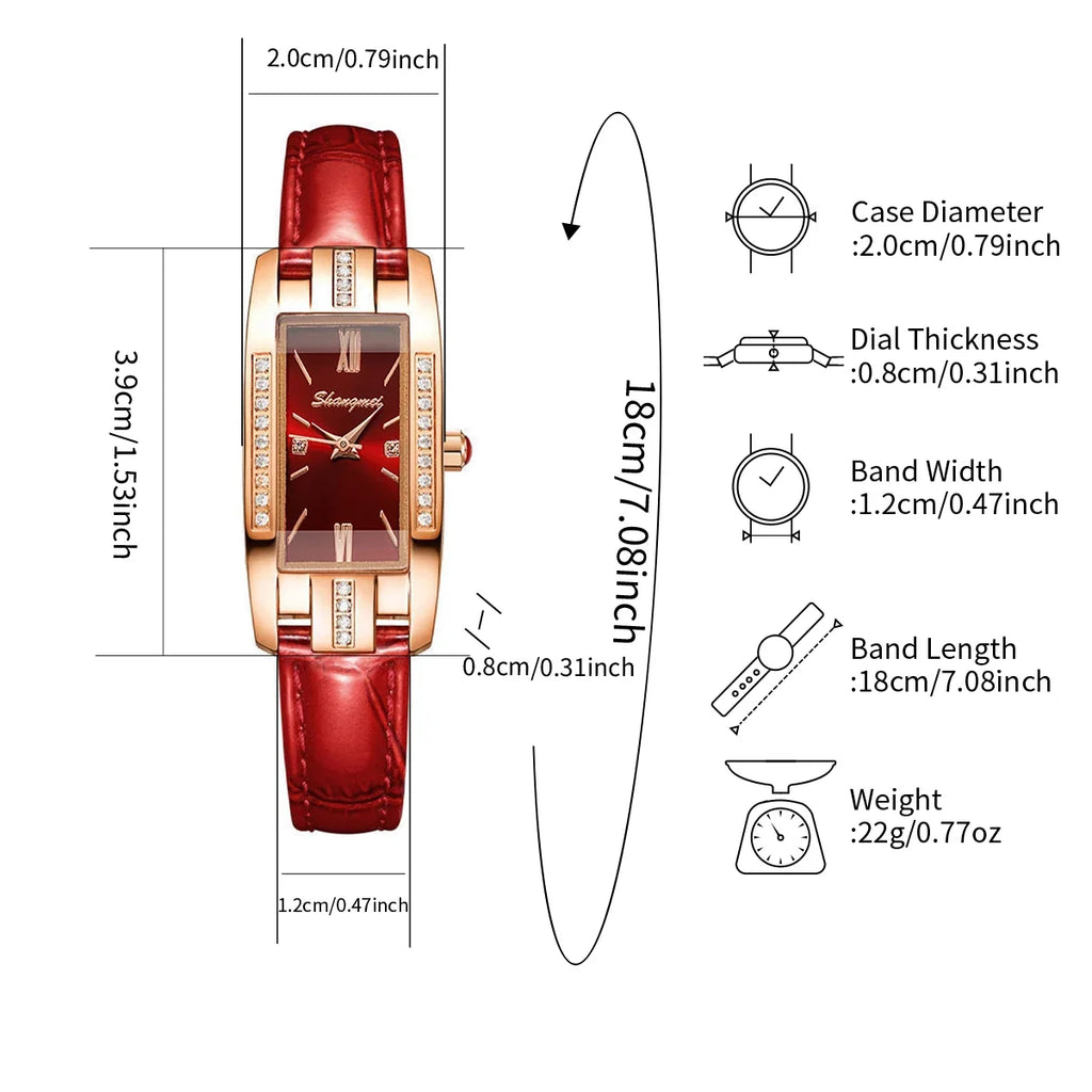 Women's Synthetic Diamond Watch – Trendy Bracelet Timepiece Women's Fashion Watch Qme