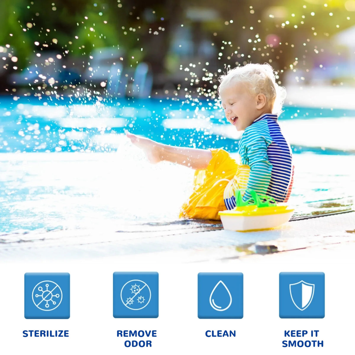 100G Slow-Dissolving Pool Cleaning Tablets – Limescale & Odor Pool Cleaning Tablets Qst