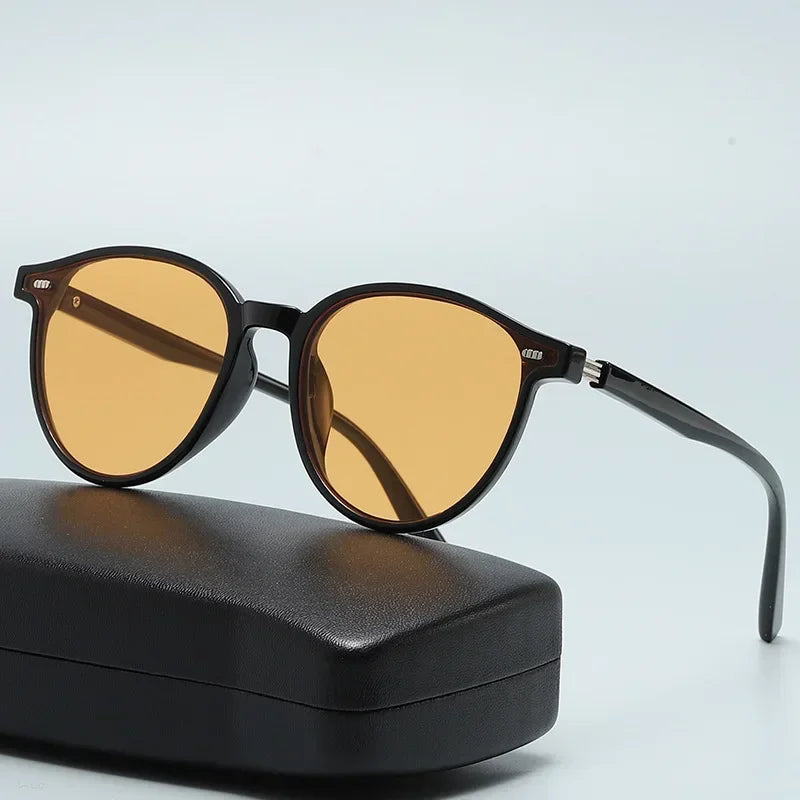 Small Oval Women's Vintage Sunglasses – 5 Colors | Qme Women's Sunglasses Qme Brown