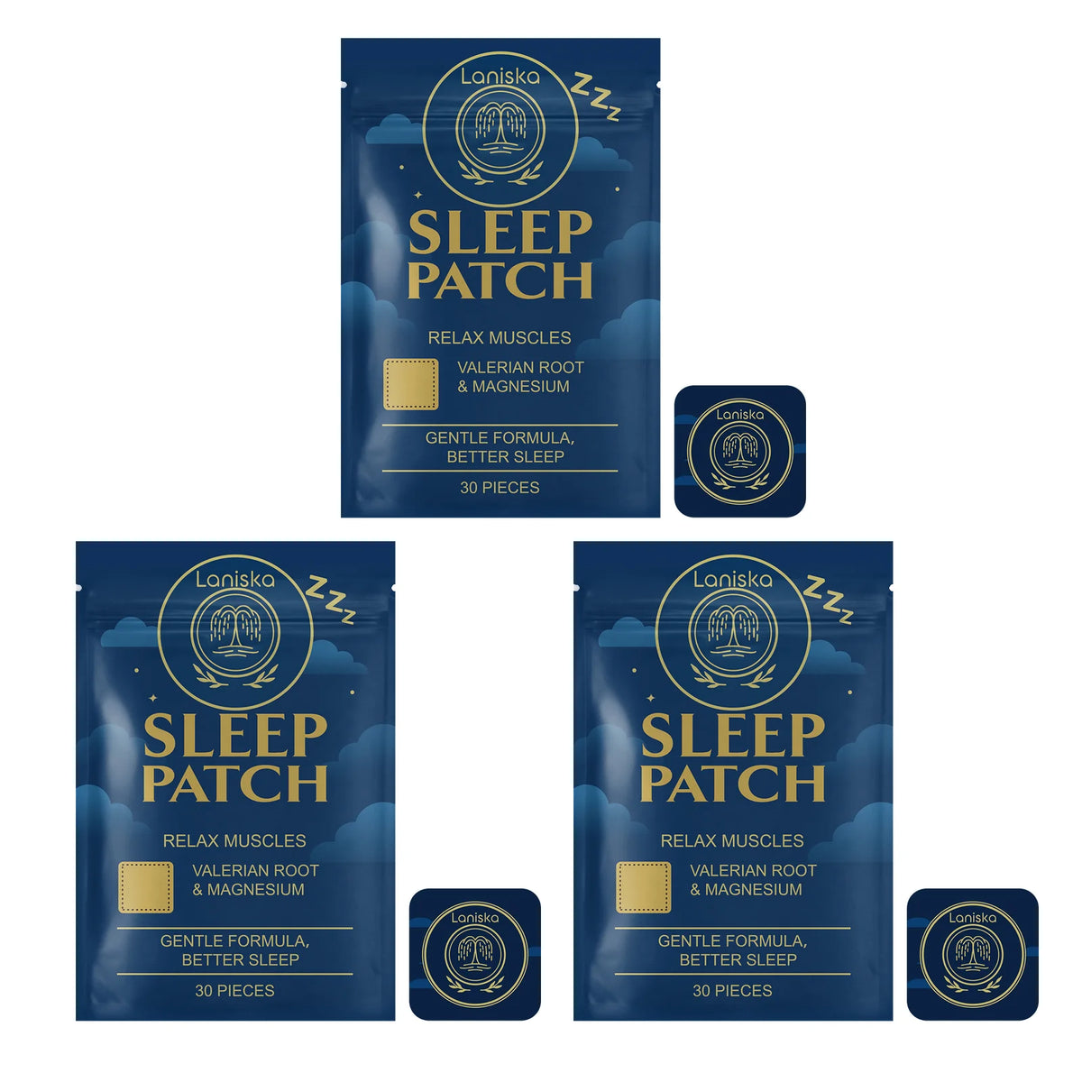 Laniska Sleep Aid Patches – Herbal Relaxation Stickers 30 Pcs Herbal Sleep Patch Qst 90pcs