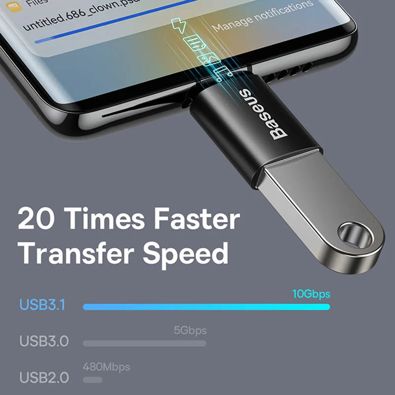 Baseus USB 3.1 OTG Adapter Type-C to USB Female Converter USB-C OTG Adapter Qst