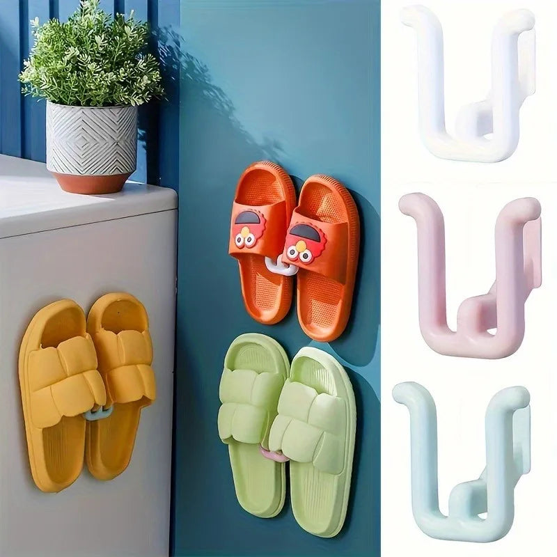 Self Adhesive Wall Mounted Shoe Hook Slipper Rack – Waterproof Wall Mounted Shoe Hook Qme