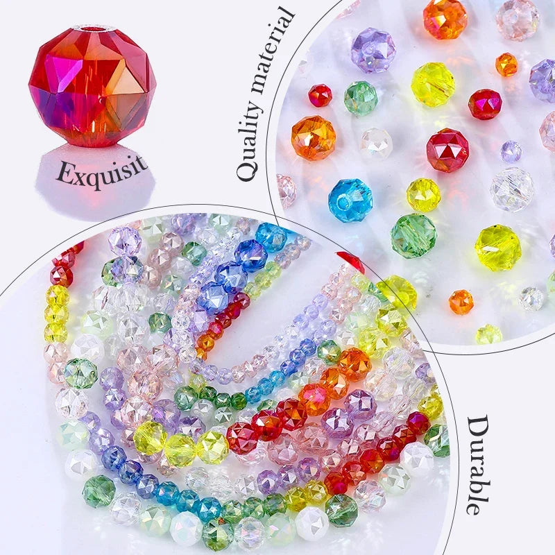 Crystal Glass Faceted Rondelle Spacer Beads – Jewelry Making Jewelry Making Beads Qme