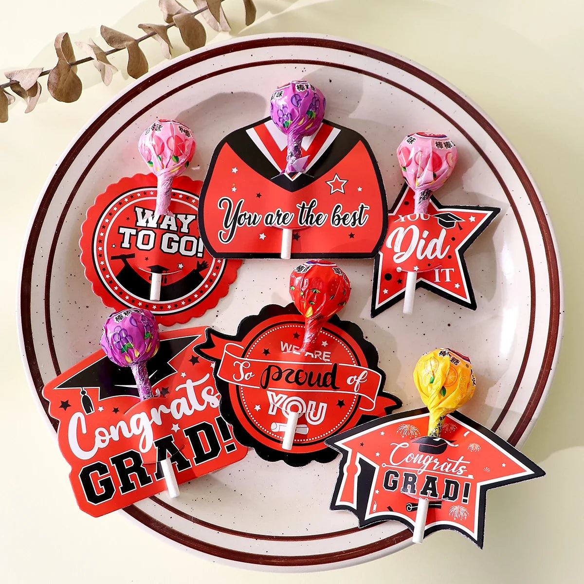 Graduation Decorative Greeting Cards – 6 Styles Black Red Purple Graduation Greeting Cards Qme