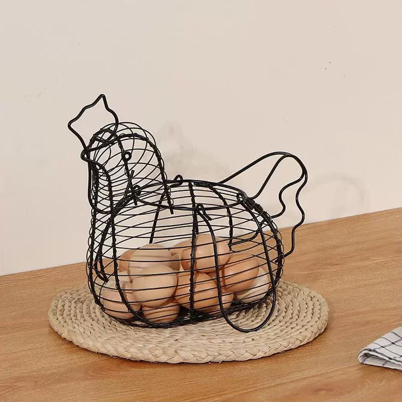 Iron Art Fruit, Vegetable & Egg Basket Organizer Rack Kitchen Storage Basket Qme
