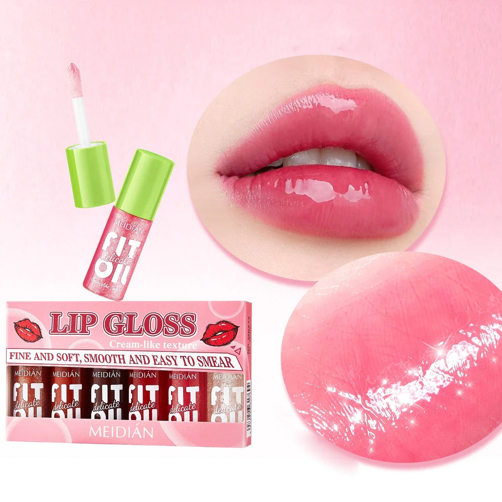 6-Pack Berry Lip Oil Set – Moisturizing, Brightening & Waterproof Tinted Lip Oil Set Qme