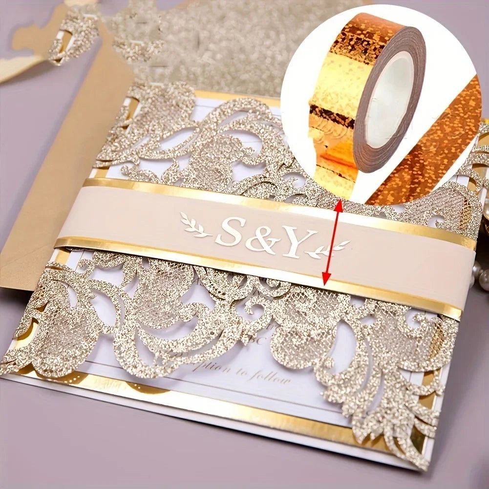 Laser Foil Tape High-Strength Adhesive – DIY Craft & Scrapbook Decorative Foil Tape Qme