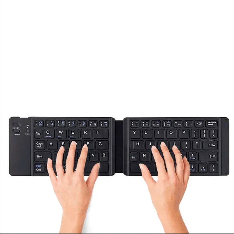 Wireless Folding Bluetooth Keyboard with Touchpad | iOS Android Folding Bluetooth Keyboard Qme