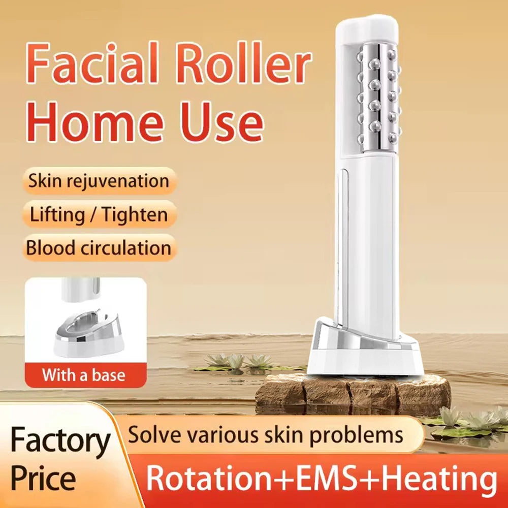 3D Electric 360° Face Roller EMS Heating Lifting Massager Face Lifting Massager Qst