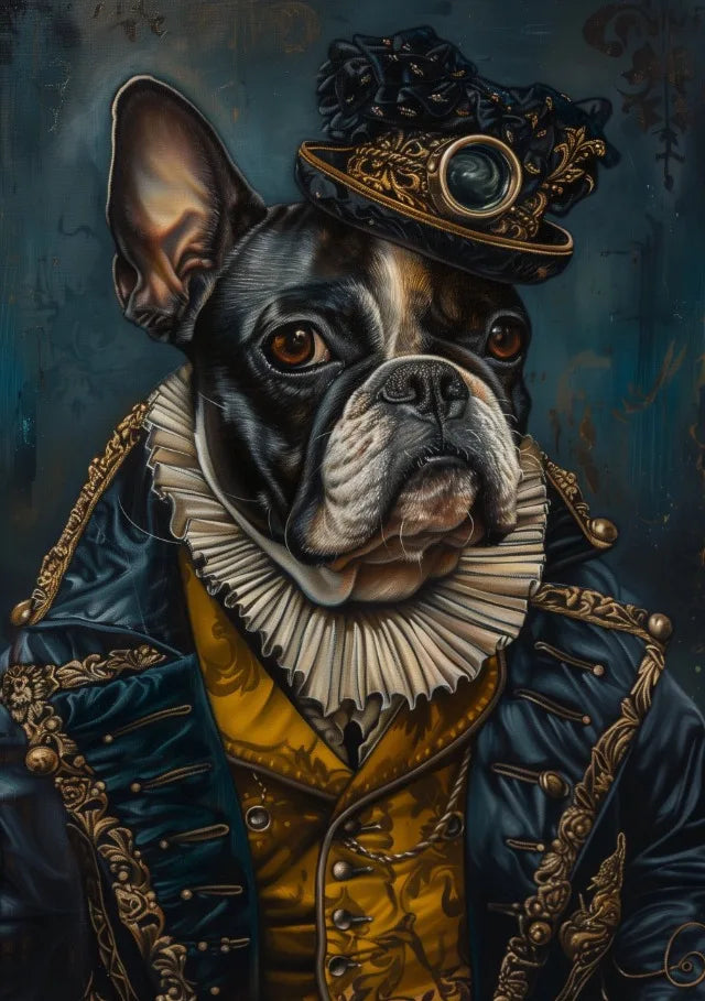 Vintage Royal Animal Pet Portrait Canvas Wall Art Print Canvas Wall Art Qst 9 40x60cm Unframed