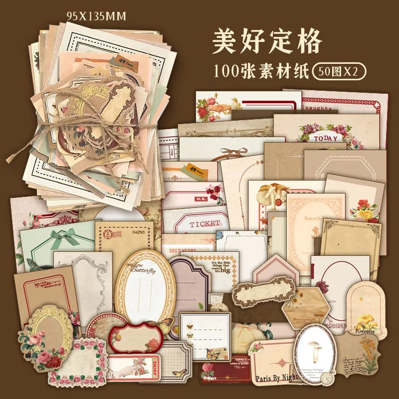 Vintage Memo Paper Set – DIY Scrapbooking & Junk Journal Supplies Scrapbooking Memo Paper Qme H