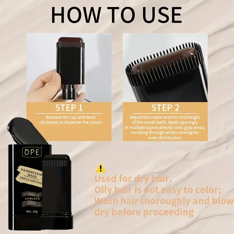 Three-Color Hair Dye Stick – Gray Coverage & Long-Lasting Color Hair Dye Stick Qme