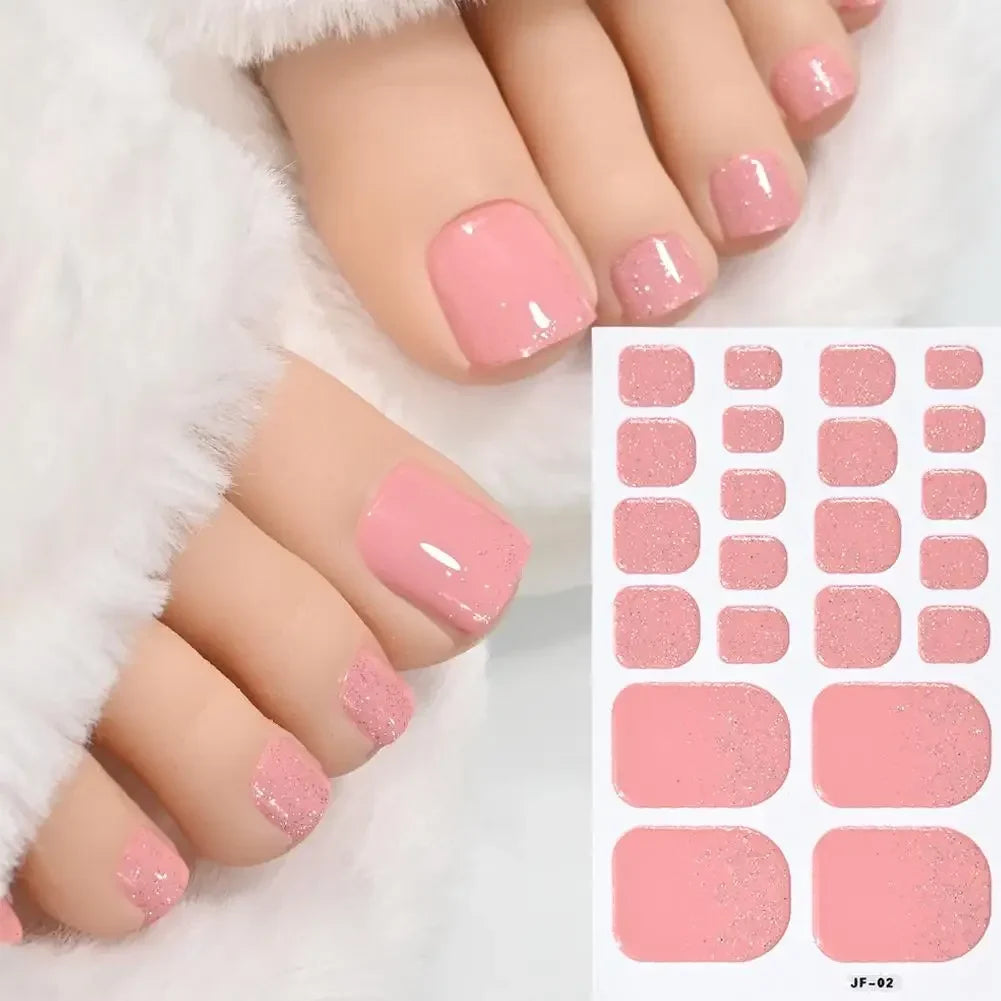 French Black Toe Nail Stickers – 22 Tips No-Bake Wraps Toenail Sticker Wraps Qme B CN