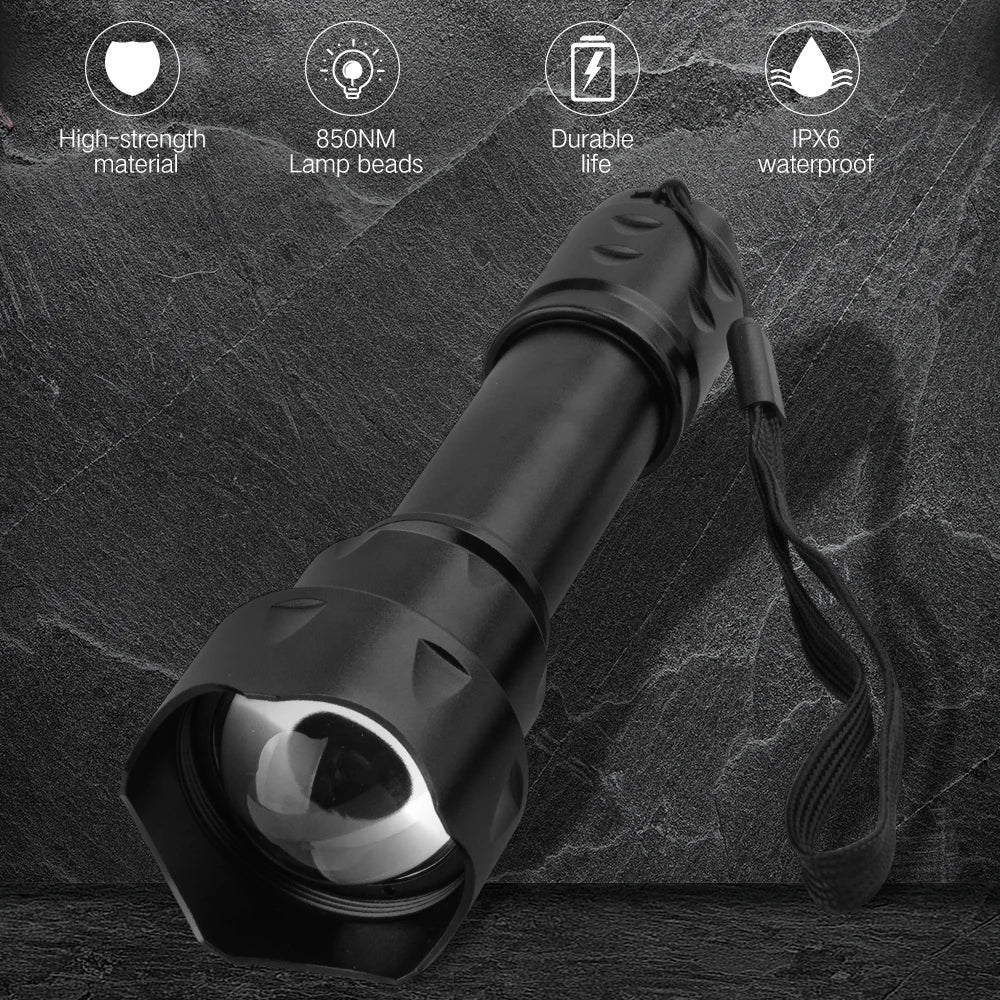 BORUiT T20 850nm IR Night Vision Tactical Flashlight Zoomable IR Tactical Flashlight Qst